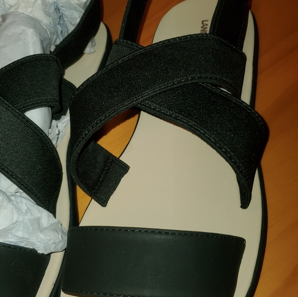 Lands end black sandals size 12.5 - Picture 2 of 10